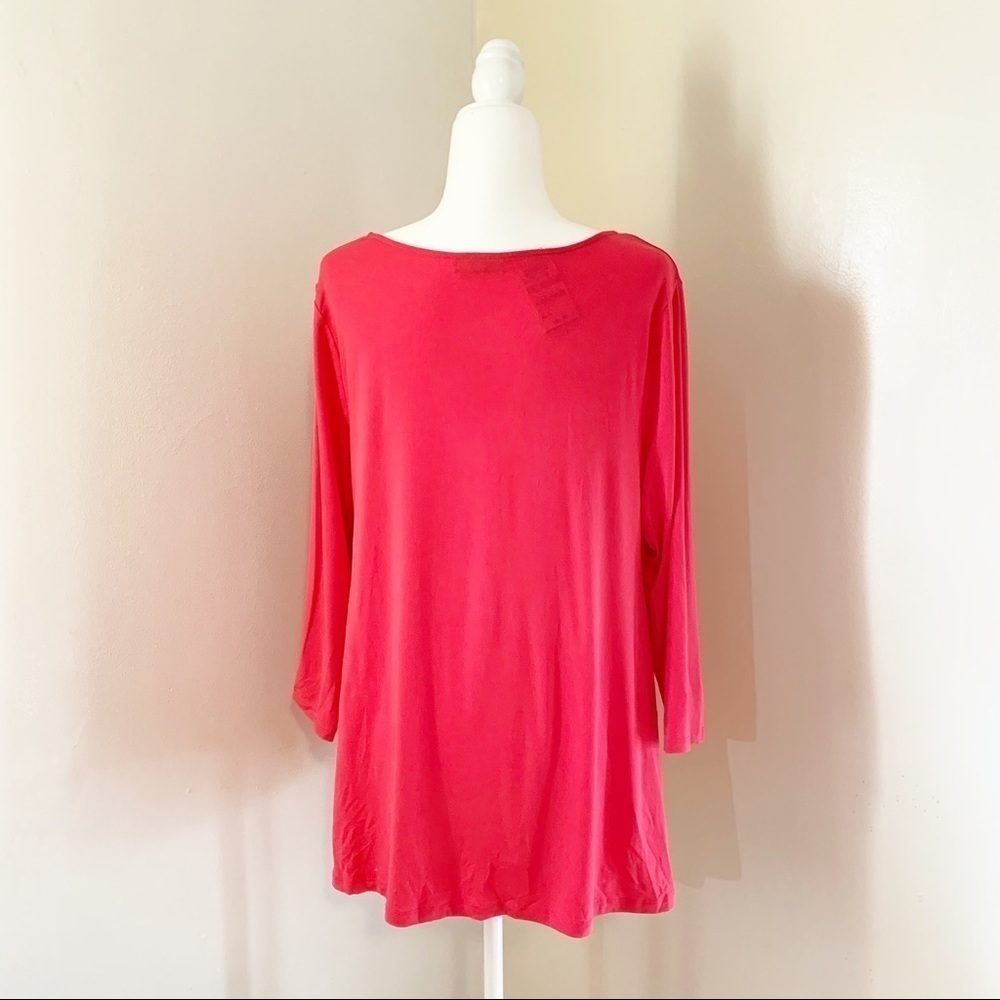 Alfani pink drapes 3/4 sleeved top - Picture 4 of 9